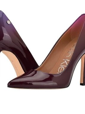 Calvin Klein Women's Burgundy Patent Pointed-Toe Pumps
